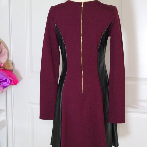 Mini Long Sleeve Dress with Faux Leather sides - Picture 4 of 5